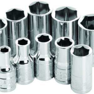 PERFORMANCE TOOL 10 PC 1/4" METRIC SOCKET SET SHALLOW